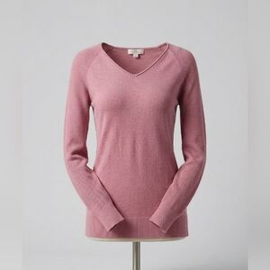 LOFT Soft Pink V-Neck Sweater~Size Medium